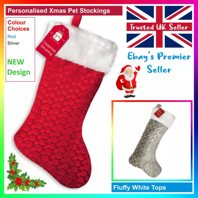 Embroidered Personalised Christmas Stocking / Add Your Name / Free Delivery