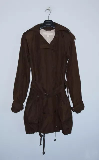STELLA MCCARTNEY X H&M Womens Brown Double Breasted Trench Coat Jacket Size XS