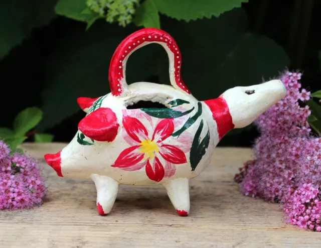 Clay Pig Whistle Piggy Bank by José Ramos Handmade Barro Betus Mexican Folk Art