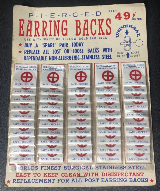 vintage easel back drug store salon earing back new old stock sign advertising