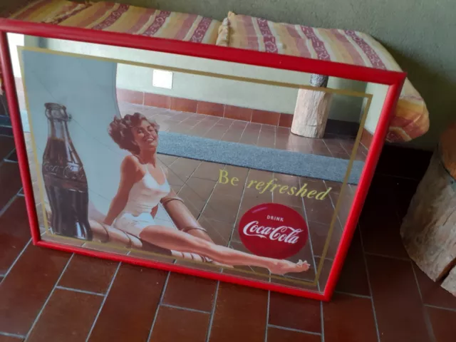 specchio pubblicitario vintage COCA COLA   originale