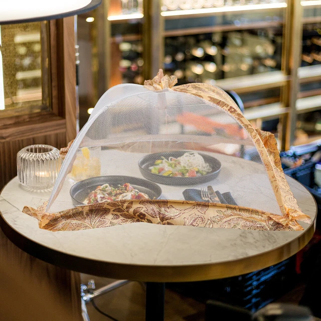 2 pz copertura per alimenti in rete portatile copertura per alimenti pieghevole copertura per alimenti cibo per la casa