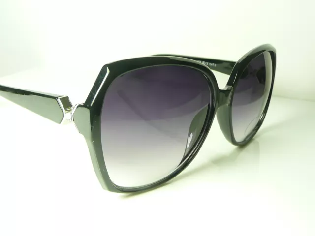 Womens Ladies Designer Black Large Frame SUNGLASSES UK SELLER