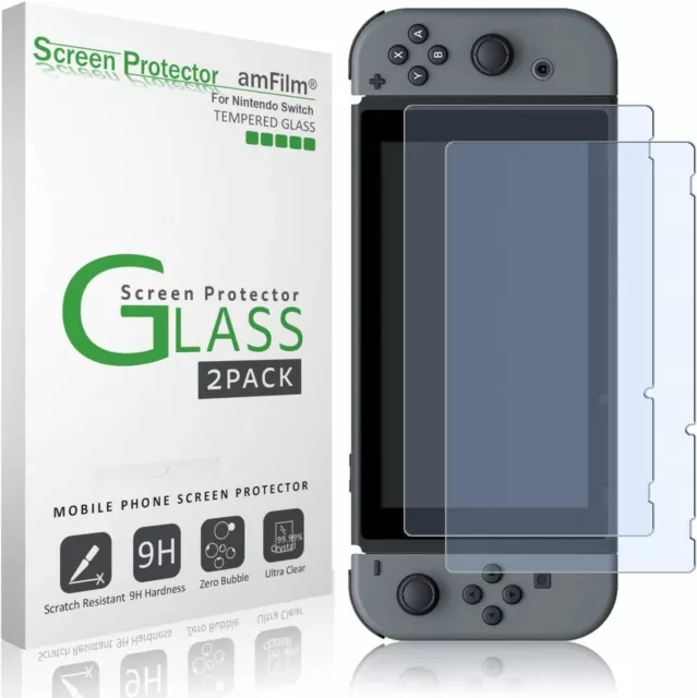 Protector de pantalla vidrio templado para Nintendo Switch paquete de 2