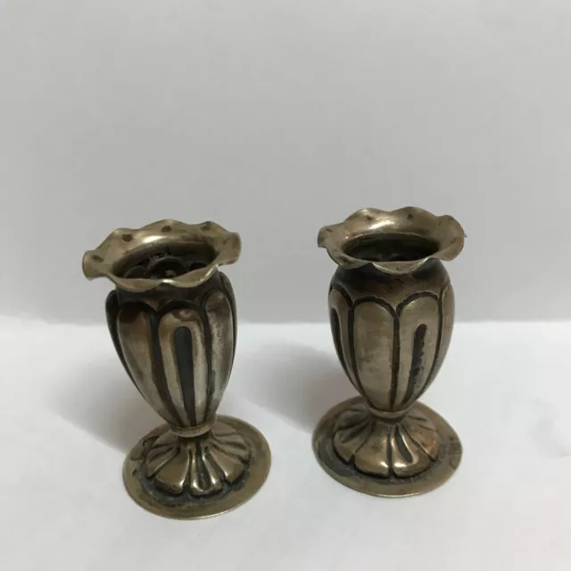 adorable paire de Vase miniature en Argent 800 poinçon couronne 800 et orfèvre