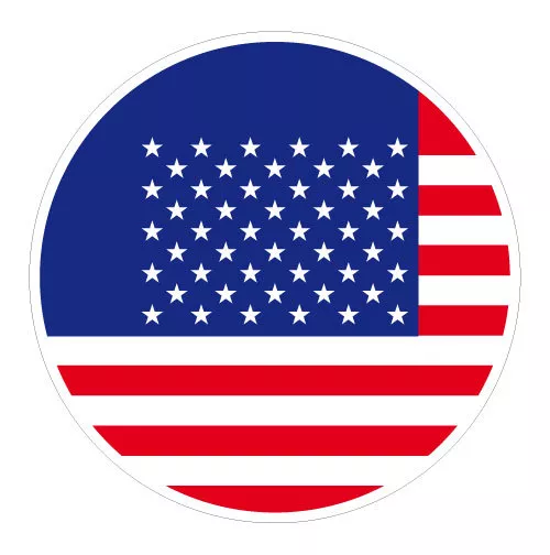 6 x Autocollant 5cm drapeau rond USA sticker valise vélo voiture