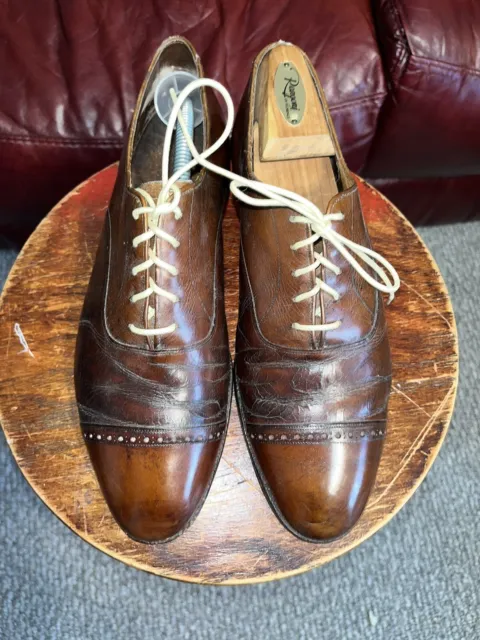 BROOKS BROTHERS VINTAGE Men’s CapToe Brown Leather Oxford Dress Shoes ...