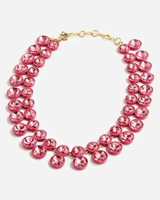 J.CREW Sparkly double-drop necklace NEW fuchsia color