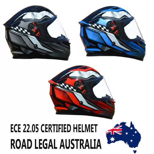 Youth Kids Full Face Motorcycle Helmet Small Medium Large Australian Approved