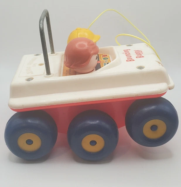 FISHER PRICE BOUNCING Buggy Car String Pull Toy Vintage 1973 Original