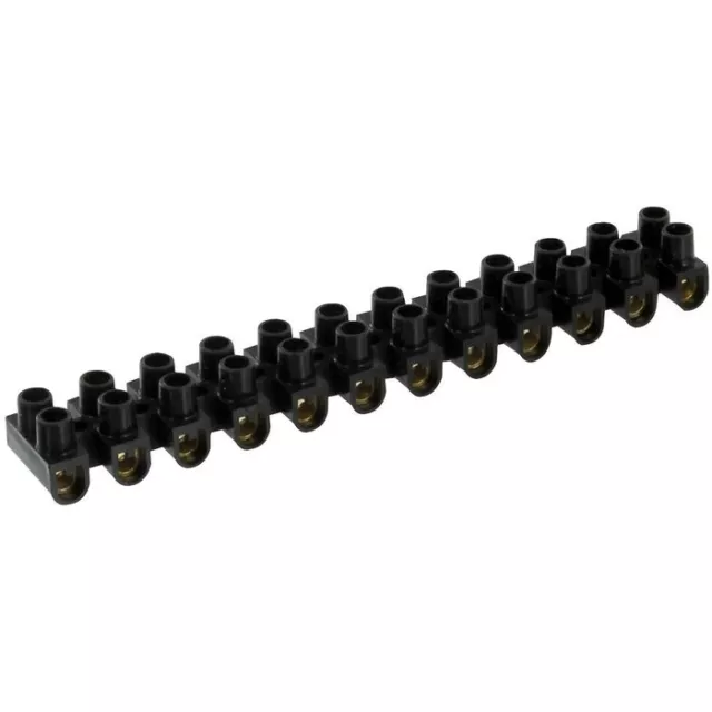 Barrette de connexion domino noir à visser 2 x 12 bornes section 16 mm² DHOME