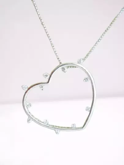 Boccadamo Heart Counterant With White Swarovski 925 Silver Necklace