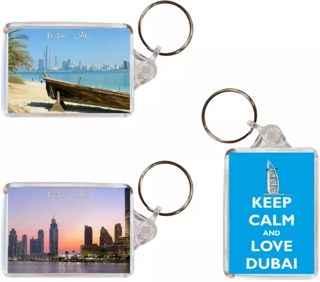 Various Dubai - UAE - Double Sided Large Keyring Gift/Present/Souvenir