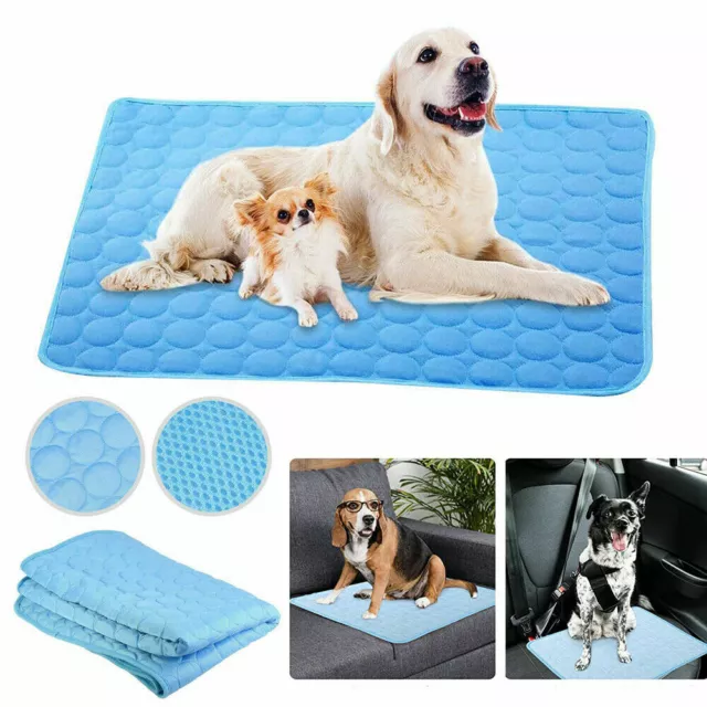 Pet Dog Cooling Mats Self Cool Gel Mat For Dogs Cats Heat Relief Pad 2 Sizes