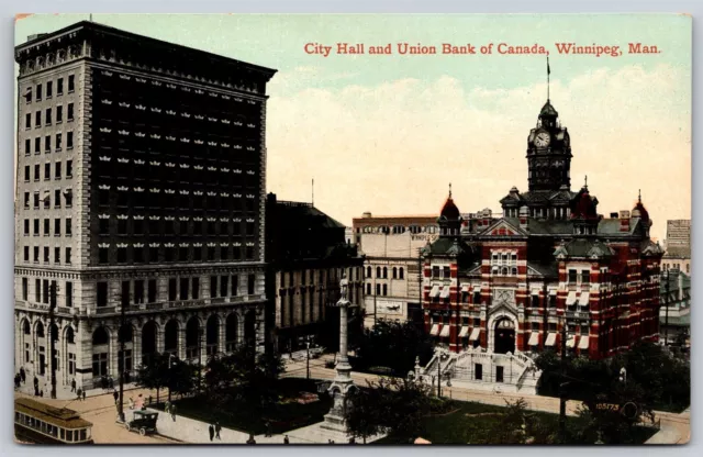 Postcard City Hall and Union Bank of Canada, Winnipeg, Manitoba B63