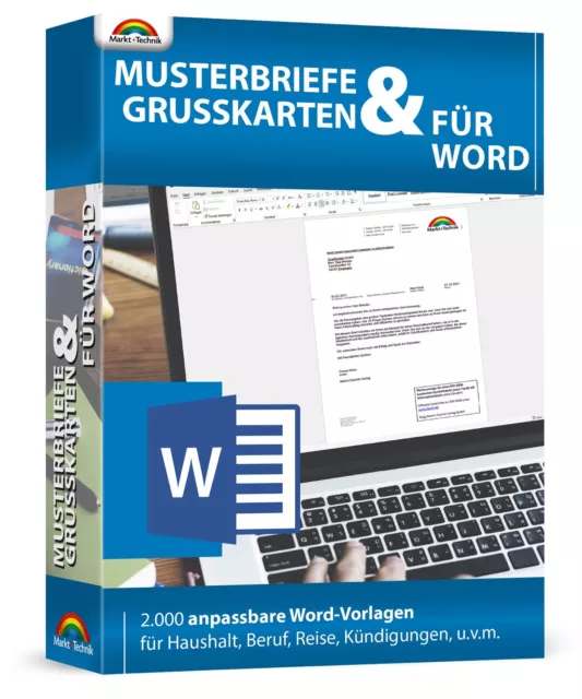 2000 Musterbriefe, Vorlagen und Grußkarten für Word - PC - Download Version