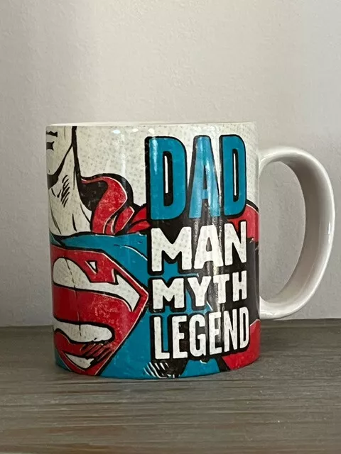 Hallmark Superman "Dad Man Myth Legend" Dc Comics Father Ceramic Coffee Cup Mug