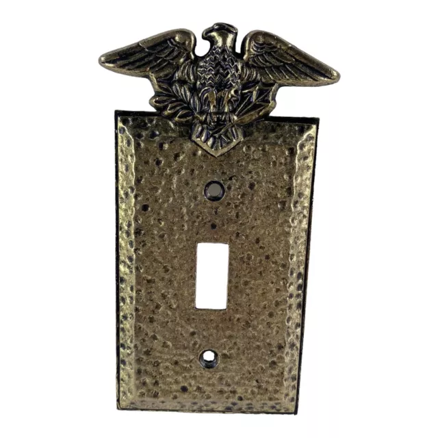 Vintage Brass/Metal Hammered Eagle Light Switch Cover Mix Of Gold & Silver Tones