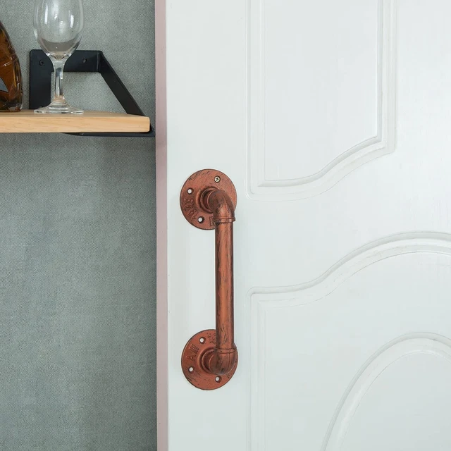 Industrial Pipe Brown Cast Iron Barn Door Pull Bar Handle Rustic New 12 Inch 3