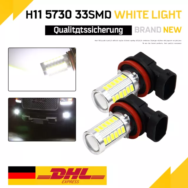2x H11/H9/H8 LED Auto Nebelscheinwerfer Kit CSP Lampen Birne Scheinwerfer 6000K