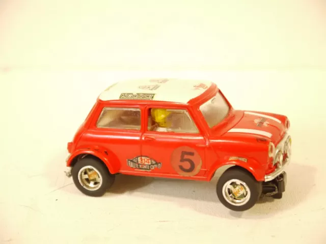 Vintage Scalextric Rally Mini Cooper C7 car working red