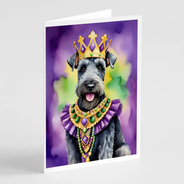 Kerry Blue Terrier King of Mardi Gras Cards Envelopes Pack of 8 DAC4820GCA7P