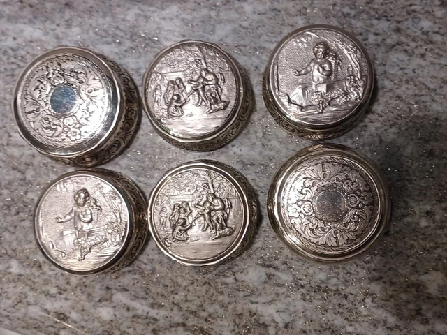 LOTTO 6 ANTICHE scatola portagioie ARGENTO ARGENTATE gioielleria GUIDO GALBIATI EUR 45,00 - PicClick IT