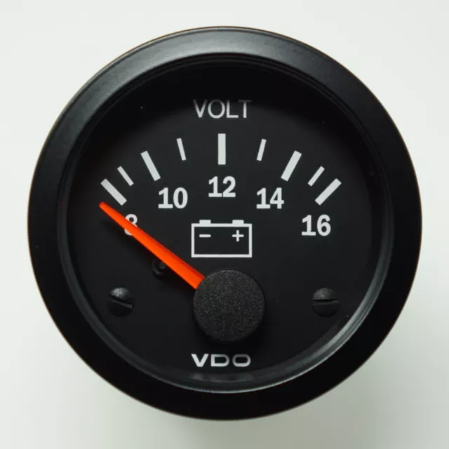 VDO Cockpit Vision Voltmeter Instrument 8 - 16V 52mm
