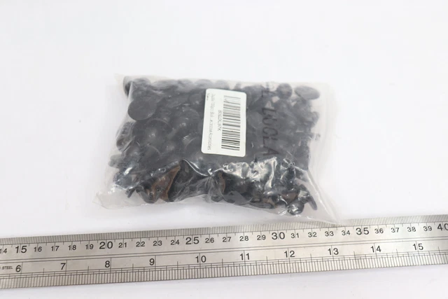 (100-Pk) Chef Coat Stud Button Round Movable Jacket Chef Button Black Plastic