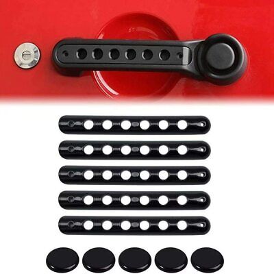 Side Door Grab Handle & Push Button Knobs Cover For Jeep Wrangler JK 2007-2018