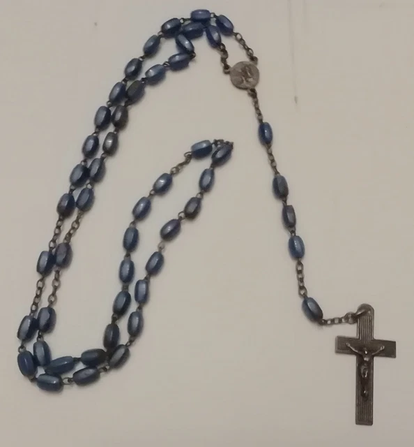 Lot De 1200 Perles En Verre Anciennes Bleu Ciel - Format Grain De Riz 7x4 Mm, Idéal Broderie