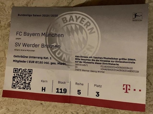 Billet Collector UEFA Champions League - Bayern Munich Vs Girondins De Bordeaux 2009/10