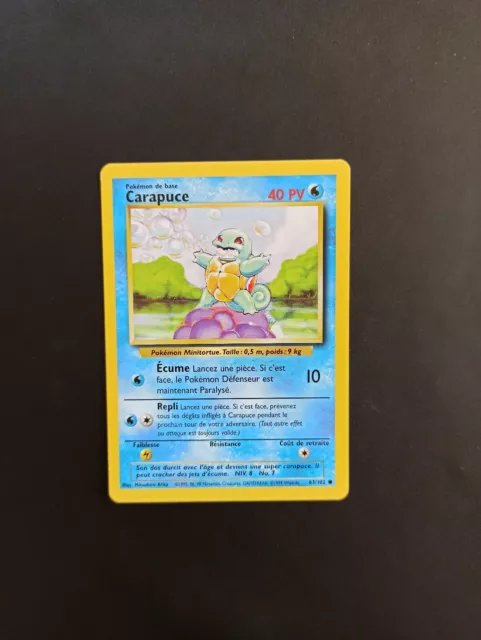 Carte Pokémon Carapuce 63/102 - Commune Set de Base - FR - Très bon état