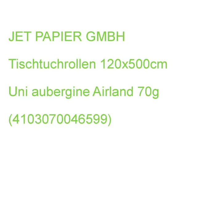JET PAPIER GMBH Tischtuchrollen 120x500cm Uni aubergine Airland 70g (41030700465