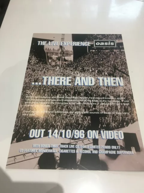 OASIS There And Then - Deleted 1996 UK 17-track PAL live VHS video A5 FLYER