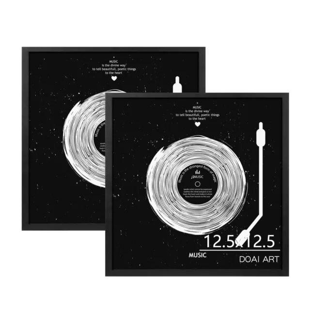 12.5x12.5 Vinyl Record Frame 2 Pack, Black 12.5 x 12.5 Vinyl Frame,Vinyl Reco...