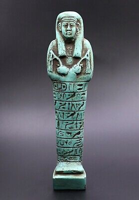 Egyptian Statue Antiques Shabti Ushabti Egypt Hieroglyphic Green Stone Bc