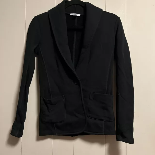 Standard James Perse Women’s Cotton Knit Black Blazer Jacket Size2