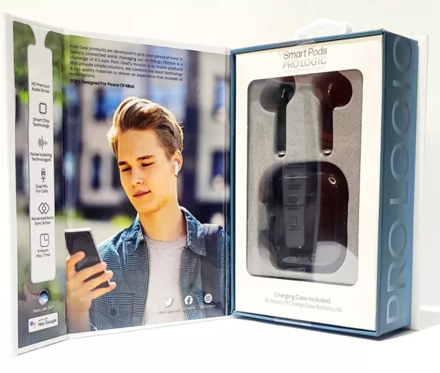 POM BLUETOOTH SMART Pods True Wireless Ear Pods W Charging Case