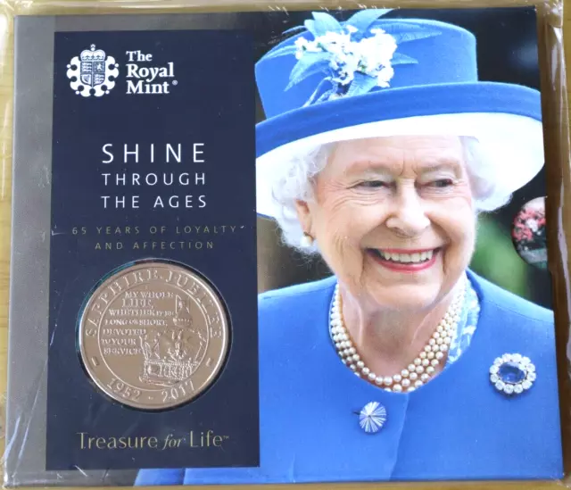 Royal Mint Sapphire Jubilee Shine Through The Ages 2017 £5 Coin In Sealed Pack