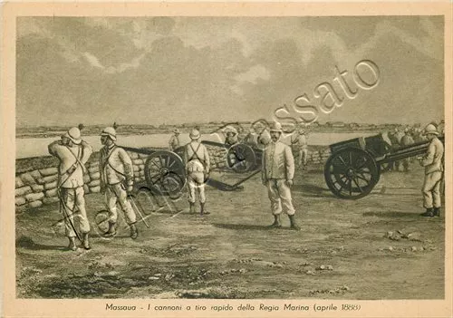 Colonie, Eritrea - Massaua, cannoni della Regia Marina