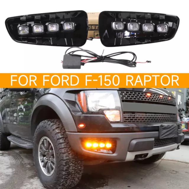 Daytime Running Lights LED DRL Fog Lamp Replacement Bumper For Ford F-150 Raptor