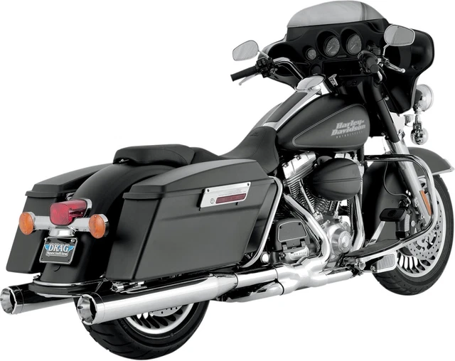 Monster Round Chrome Slip On Exhaust Vance & Hines 16773 95-16 Harley Touring