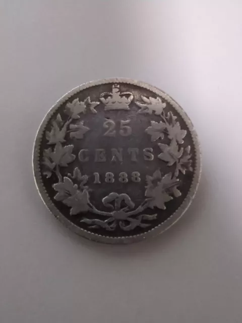 1888 Canada 25 Cents VG Victoria Quarter