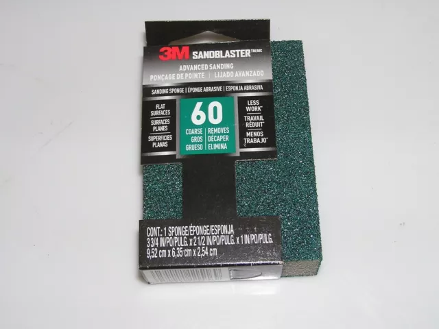 3M SandBlaster Advanced Sanding Sponge, 20909-60 ,60 grit, 3 3/4" x 2 1/2" x 1"