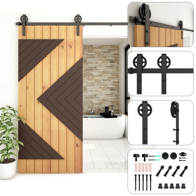 4-20FT Sliding Barn Door Hardware Kit Single Double Doors Medium Wheel RollerKit