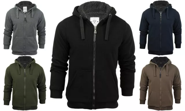 Mens Hoodie Brave Soul Zipped Sherpa Lined Hooded Sweatshirt Hoodie Warm Jacket