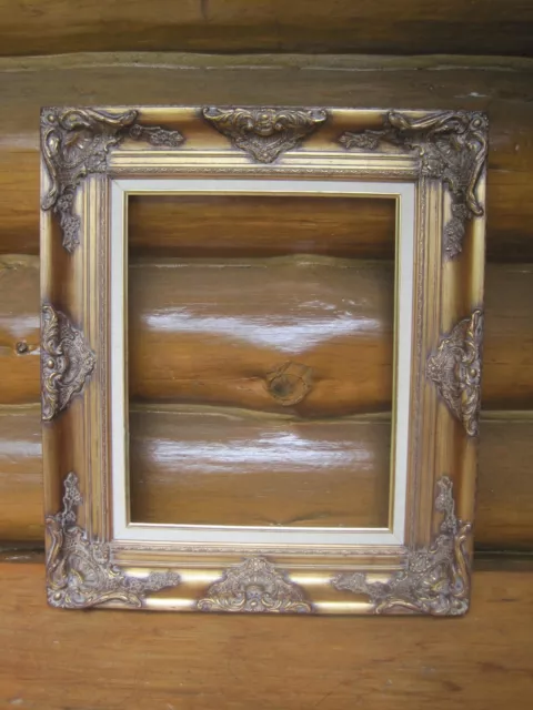 Vintage Gorgeous Wooden Ornate PICTURE FRAME Gold 16" X 20"