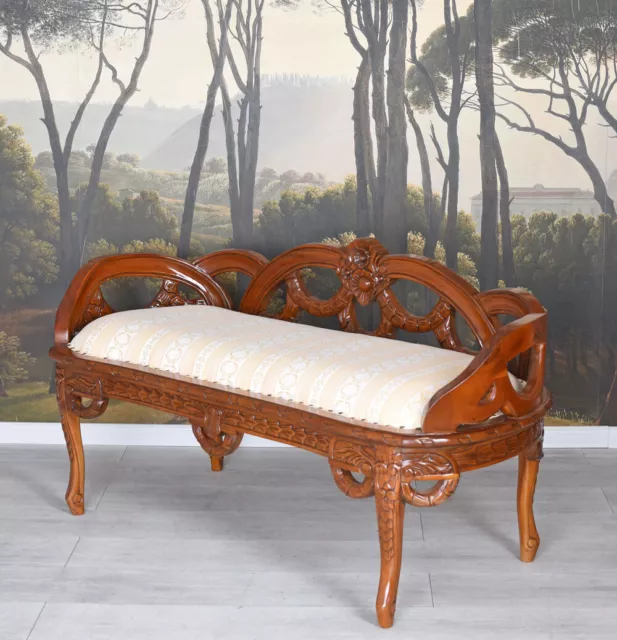 Canapé Antiguo Sofá Cama Barroco Sofá Banco Caoba Tumbona Vintage 3