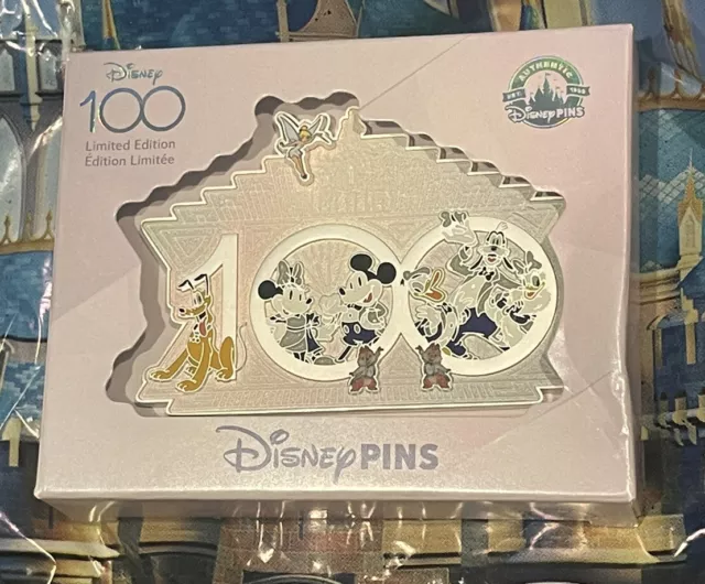Disney 100th Anniversary Minnie Mickey Pluto Chip Dale Mini Jumbo LE 4000 Pin